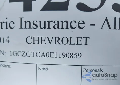 2014 Chevrolet Express G3500 z USA, uszkodzony, nr VIN 1GCZGTCA0E1190859